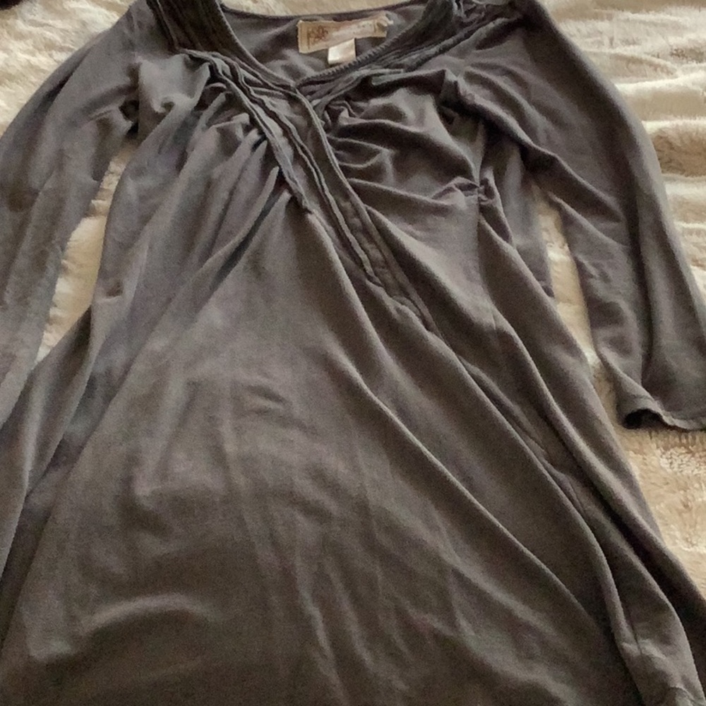 Aventura Gray Long Sleeve Dress organic cotton